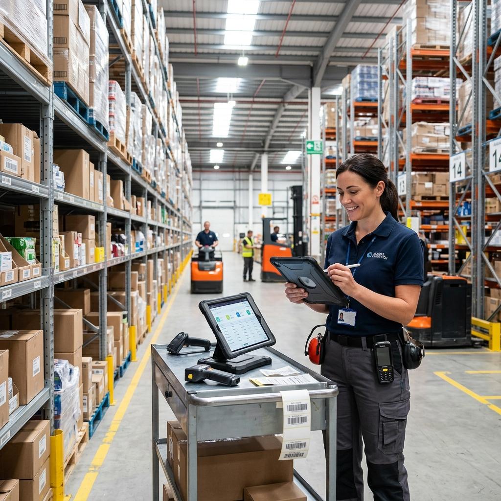 Retail store shelves being audited by a field representative